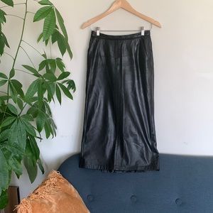 Vintage 100% leather pinup  pencil skirt size 6 with pockets DARK ACADEM…